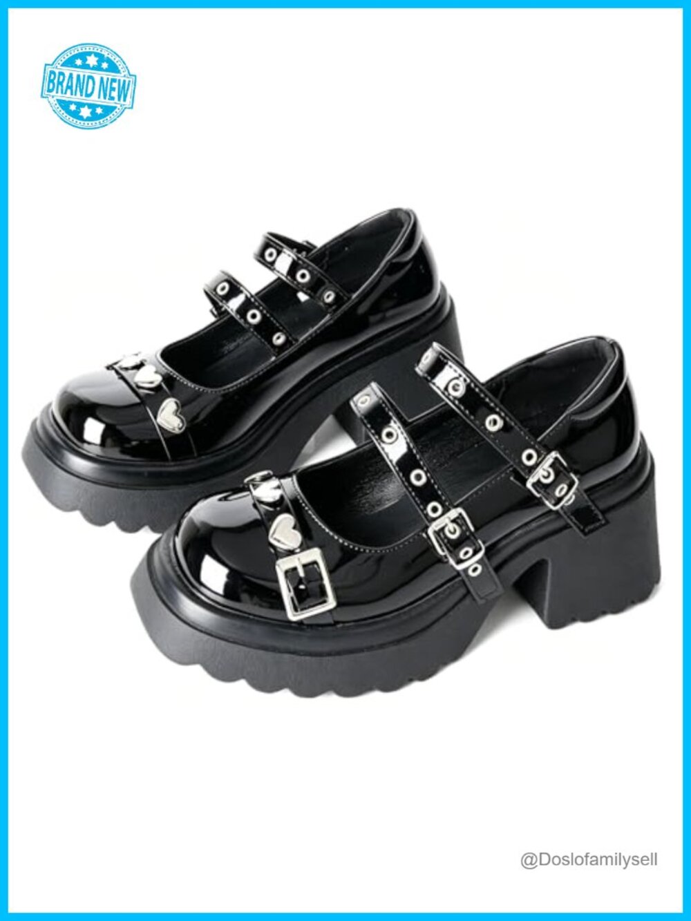 Platform Mary Janes Chunky Pumps Buckle Strap Cosplay Goth Shoes